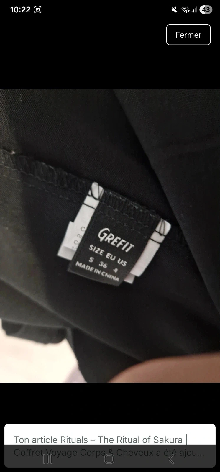 Zwarte Greffit combishort T36/S – Ontbloot schouder – Zeer goede staat Categorie : – photo 7